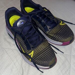 Navy and Yellow Athletic Sneakers